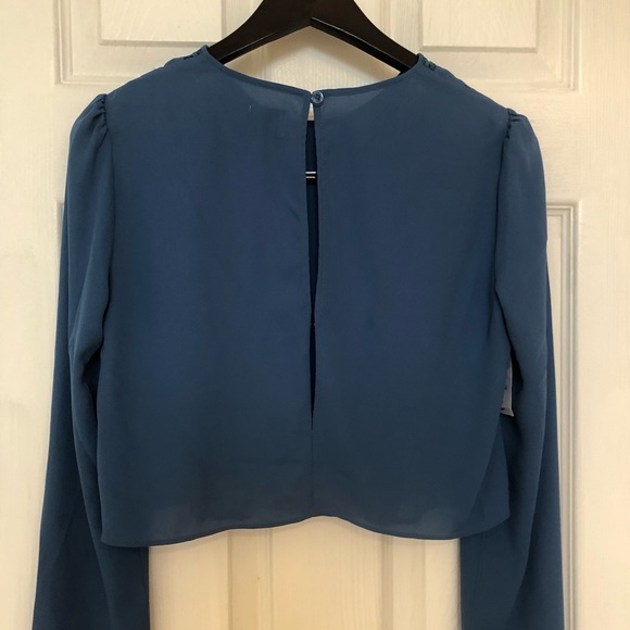 New! Sunday Best - Aritzia cropped blouse, blue extra small - Picture 10 of 11